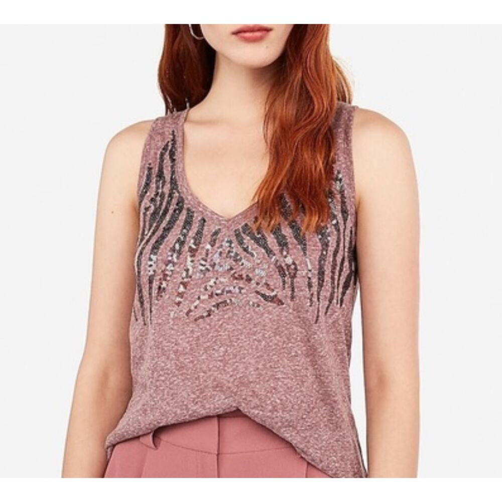 Express, Purple Tank w/ Sequence, Size XS 1331J
